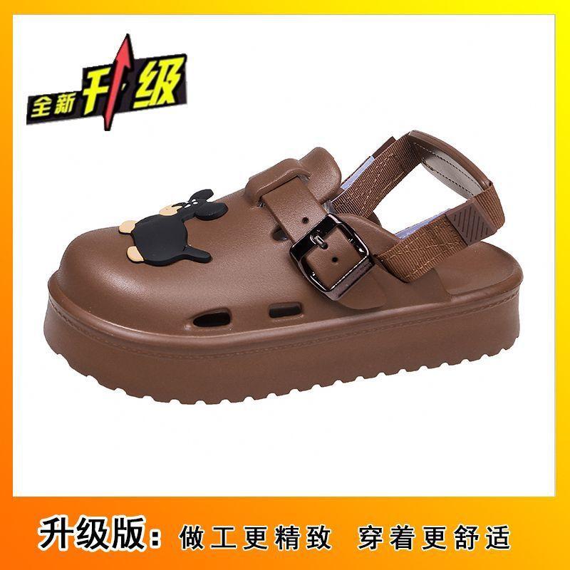Cute cartoon hot dog thick-soled bag head half slippers summer and autumn new outer wear non-slip belt buckle slippers 40-41 2840₽