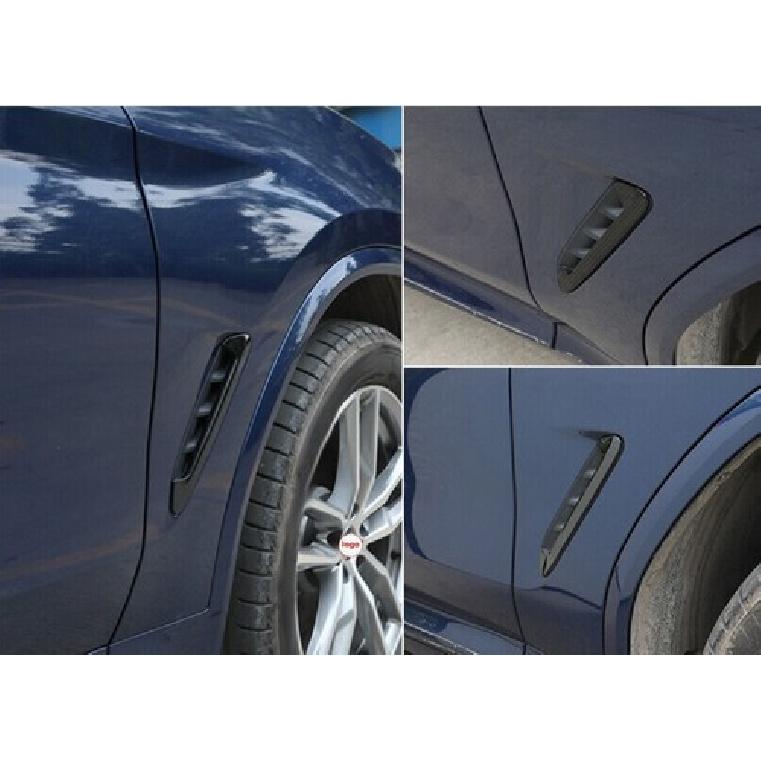 For BMW X3 G01 18-24 Black Steel Side Fender Air Wing Vent Cover Trim 2PCS