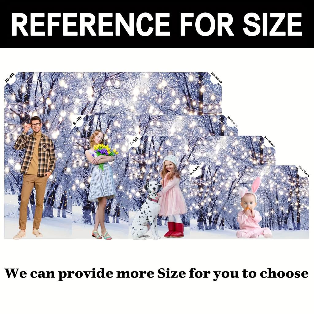 Winter Forest Polyester Photography Backdrop Snow Natural Scenery Landscape Path Background Wonderland Baby Shower Decorations