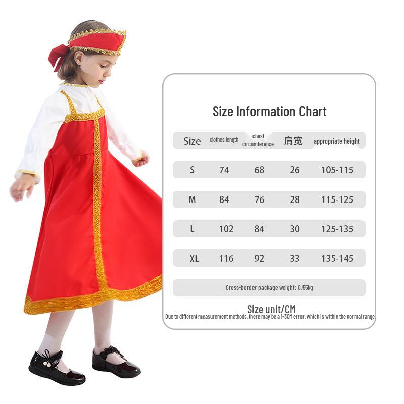 Halloween Traditional Russian Costume for Girl - Kids' Party & Carnival Performance Outfit