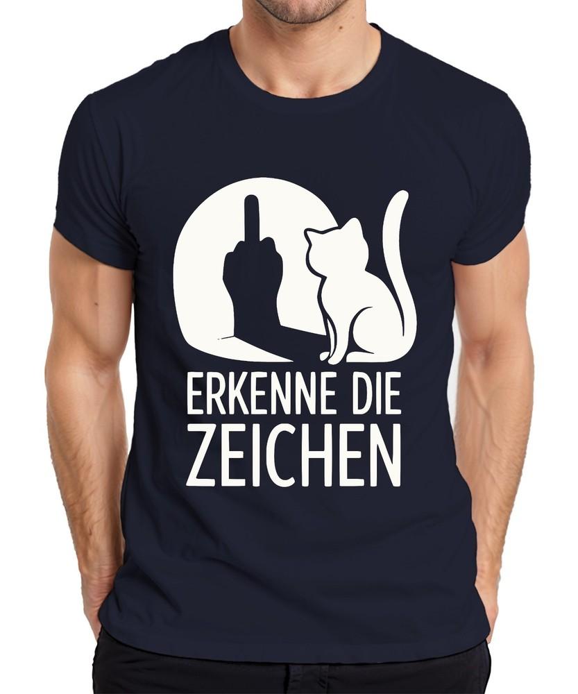 Recognize The Signs Cat Middle Finger Humour Gift Cats Unisexs Tshirt S