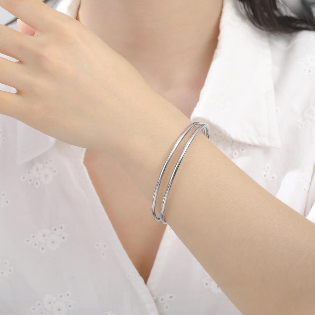 Cazador Minimalist Gold Plated Cuff Bracelets Stainless Steel Adjustable Women's Hand Bracelets Waterproof Jewelry Party Gift