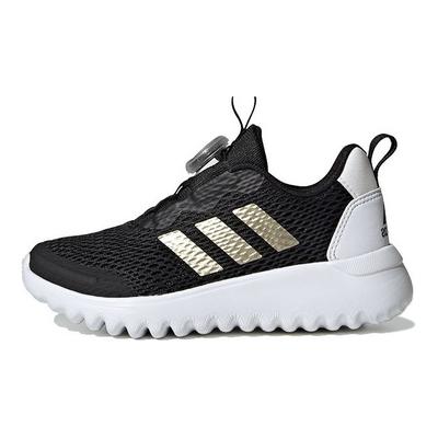 Activeflex Boa 3.0 Tkanina Wygodne Antypoślizgowe Niskoprofilowe Buty do Biegania Dziecięce Sneakersy Czarno-Złote IG0588