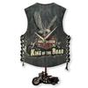 Vest Motorcycle Wooden Wall Clock Pendulum Swing Clock Cafe Decor Home