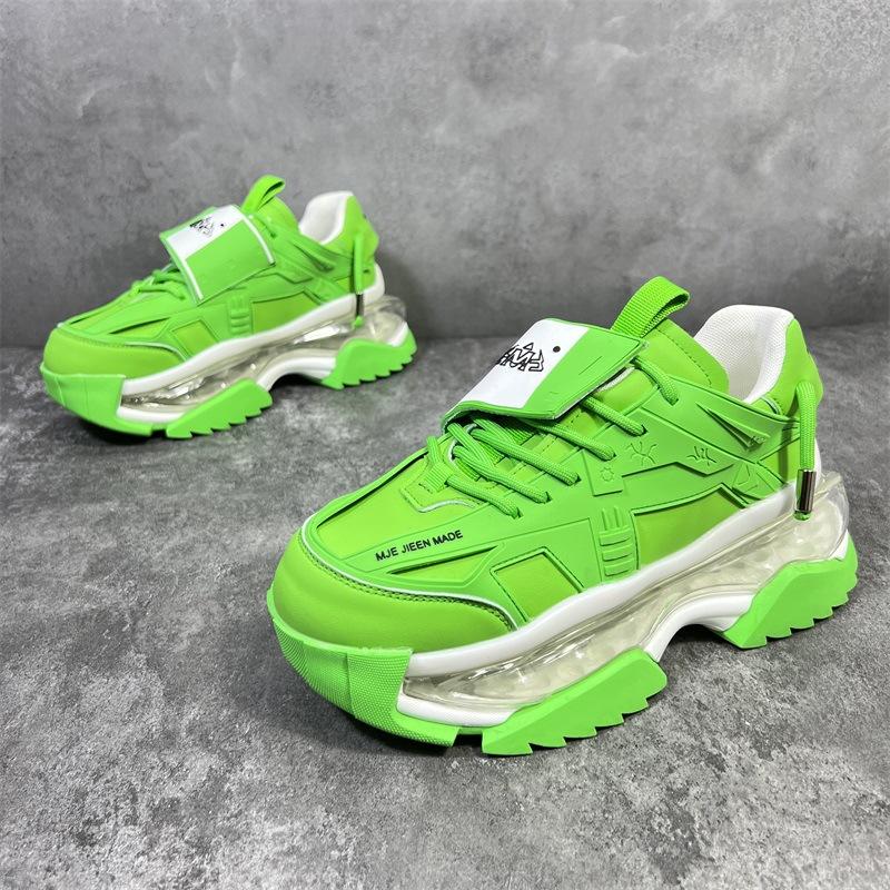 

Chunky Sneaker Men Air Cushion Running Shoes Fashion Casual Microfiber Leather Fabric Breathable Height Increased Platform Shoes 43