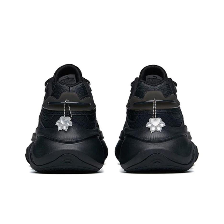 Anta Thick Sole Versatile Shock Absorbing Non-Slip Wear-Resistant Low-Top Dad Shoes Women sneaker Black 122148895R-4