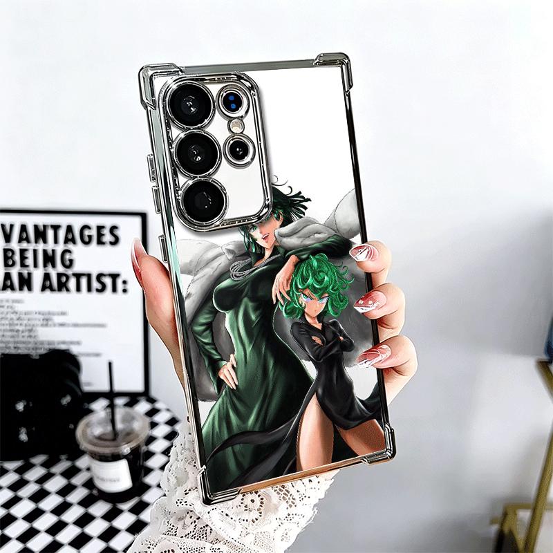 One P-Punch-Mans Tatsumaki Soft Phone Case For Samsung Galaxy S26 Ultra S25 Edge S24 FE S23 Plus S22 S21 + S20 Plating Anti-Fall
