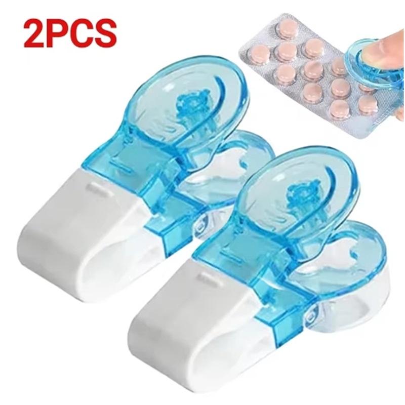 

1 шт. портативный ящик для хранения таблеток, противозагрязняющий измельчитель таблеток для личного здравоохранения 2Pcs синий