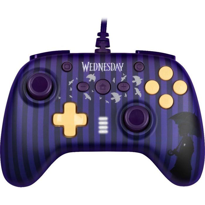 Konix Violette Manette Filaire Mercredi Nintendo Switch Pc 3 M Vibration - Image 4