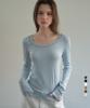 CITTA Contrast Stitch Soft U-Neck Long Sleeve T-Shirt_Ctt393(8Color) (A Type)