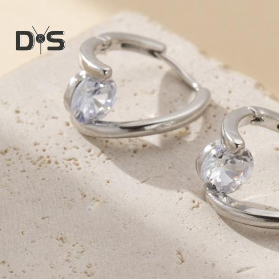 1 Paar Hängeohrringe für Damen, Zirkonia, poliertes Kupfer, unregelmäßige Huggie-Ohrringe, galvanisierte Ohrstecker für Party, Dating, Abschlussball