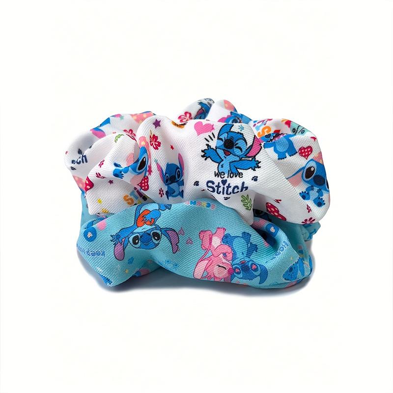 Anime Stitch Scrunchies Hair Ties Cartoon Cute Lilo & Stitch Big Scrunchies For All Hair Types And Textures