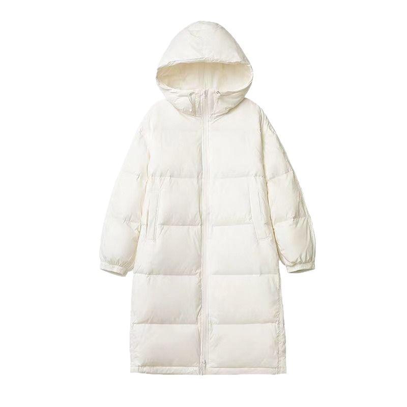 Long Down Jacket for Women, New Mid-length, Over-the-knee Korean Style White Thickened Slimming Winter Jacket