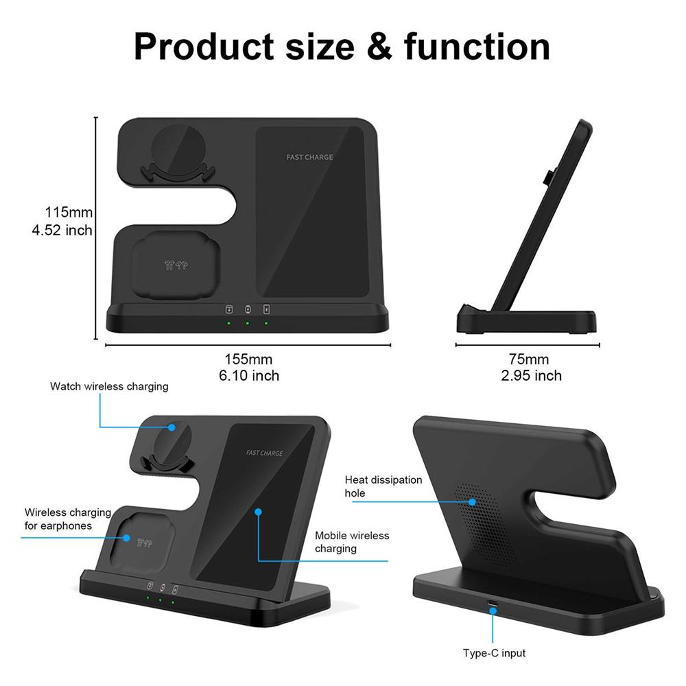 3In1 Wireless Charger Dock Station For Samsung Galaxy S26+ S25 Z Flip7 Watch 8 7
