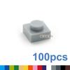 High-Quality 100Pcs/Lot Self-assembly High-Quality Blocks High-Quality Building Construction Pieces High-Quality Thin High-Quality 1X1 High-Quality