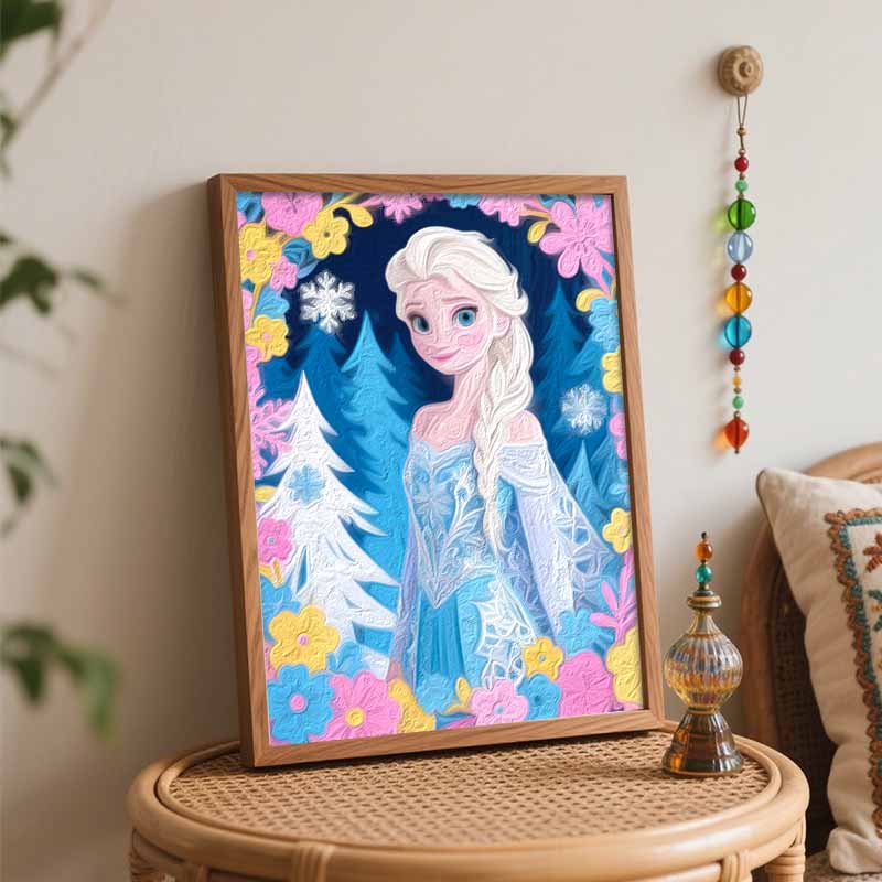 Disney ice princess oil painting hand painting art kit coloring painting handmade diy home decoration gift