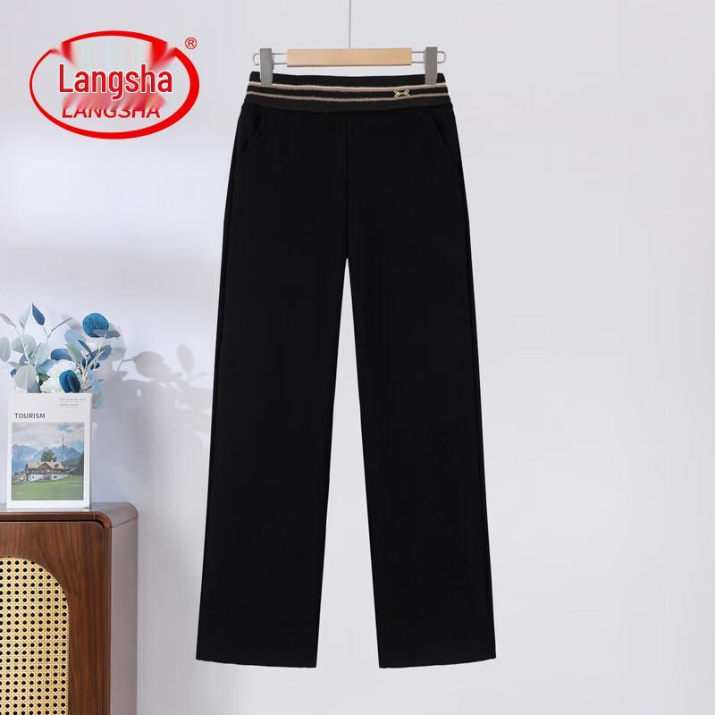 LangSha Middle-Aged Women s High-Waist Straight-Leg Casual Pants 4XL