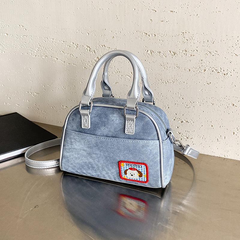 Sommer tragbare Denim kleine Tasche Damen neue Mode Umhängetasche hochwertig tragbare Bowlingtasche