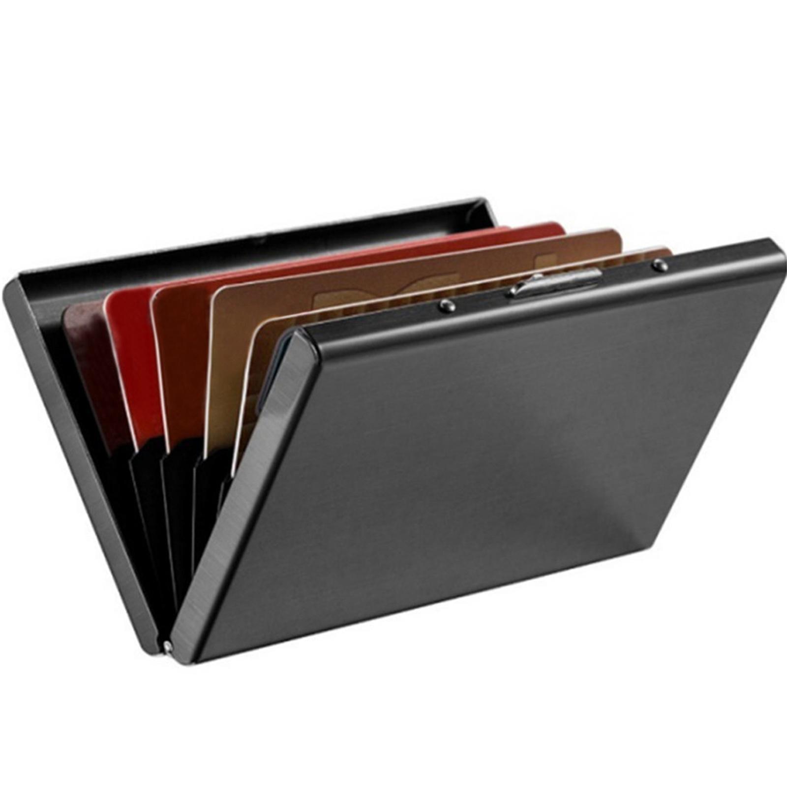 

Credit Card Protector Slim Metal Business Card Case For Women Or Men One Size чёрный