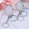 Makeup Mirror Folding Mirror Key Chain Metal Double Sides Cosmetic Mirror Keychain  Cosmetic Tool