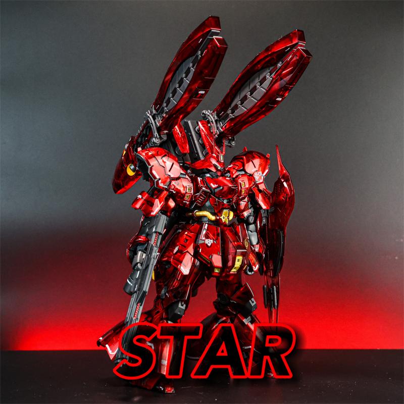 RG 1/144 Galvanisiert Transluzent Fukuoka Sazabi Montagemodell Bausatz Actionfigur Mit Krabbenklaue Wasserschiebebilder Jungen Spielzeug