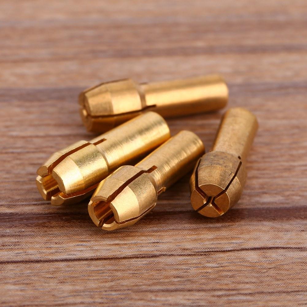 Hot 4pcs Rotary Multi Tool 1 1.6 2.35 3.2MM Brass Collets Adapter Nut Kit Set Rotary Tools Fit