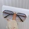 New Retro Half Frame Sunglasses Fashion Women Men Square Frame Sunglasses Sunshade Eyewear Classic Metal Sun Glasses