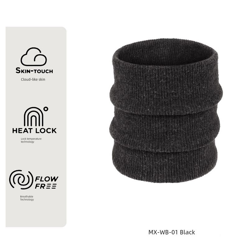 

Ruidong Winter Cycling Skiing Warm Knitted Hat Outdoor Sports Windproof Pile Heap Cap Stuffed One-Piece Hat MX-WB-01 Black All yards