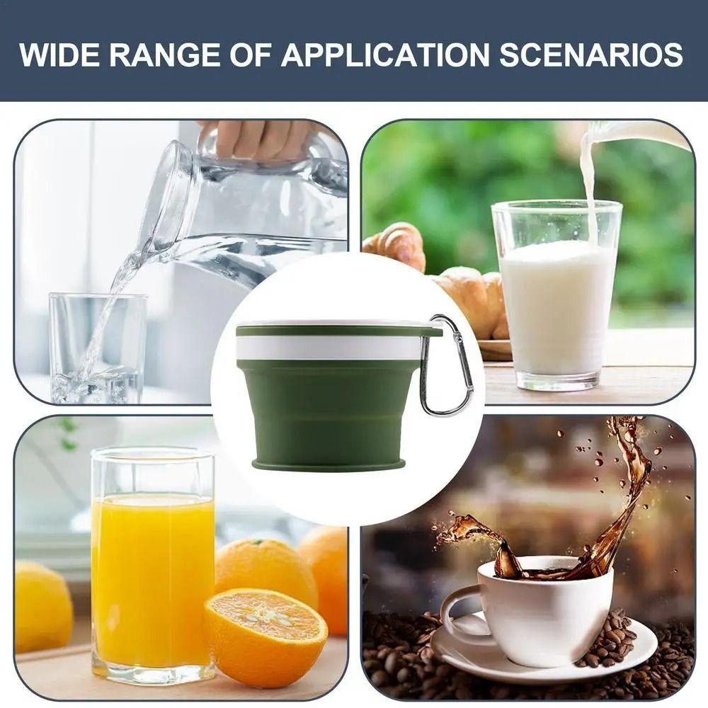 Portable Foldable Travel Mug Leak Proof Retractable Camping Cup Silicone Drinking Cup  Water