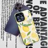 Fruit Lemon Phone Case for Iphone 16 15 14 12 11 13 Pro Max Mini 8 X Xr Xs Puls Black Glass Cover