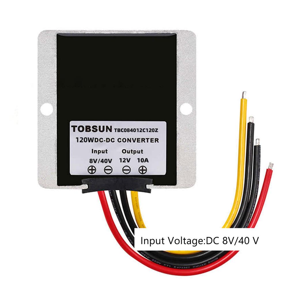 8-40V to 12V 10A DC Voltage Stabilizer Car Power Supply Regulator Waterproof