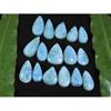 11X18-16X23MM Natural Larimar Pectolite Pear Cabochon Loose Gemstone 16Pcs C-55