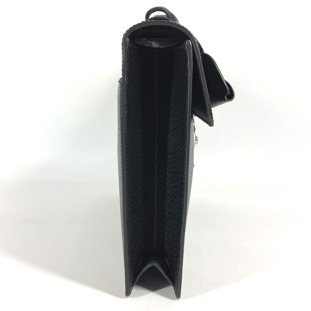 GUCCI 295256 logo Business bag, briefcase Hand Bag Leather Black