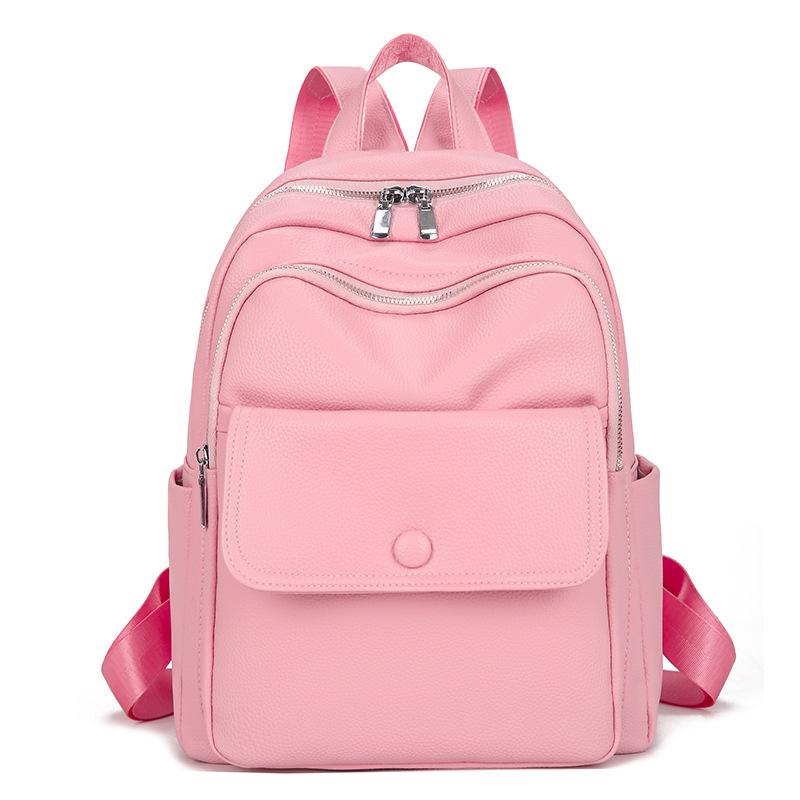Schoolbag Backpack Women's Korean Edition 1011 Autumn New Fashion PU Personality Women's Travel Backpack Trendy Student School Bag