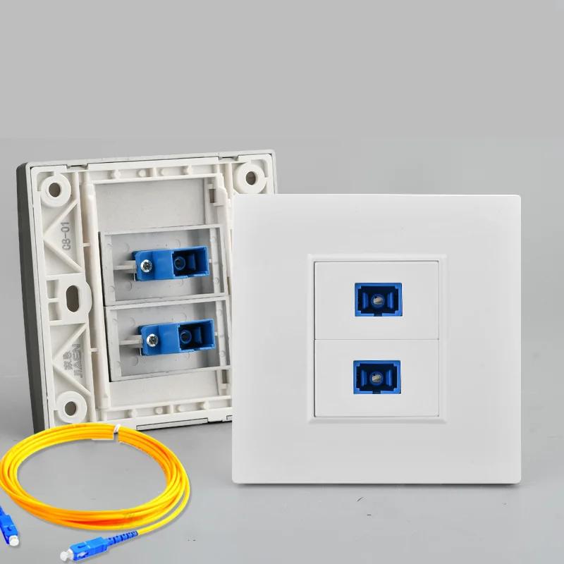 Depoguye Επιτοίχιος πίνακας υποδοχής πληροφοριών οπτικών ινών μίας θύρας, πάνελ σύνδεσης τοίχου οπτικών ινών SC με καλώδιο οπτικών ινών