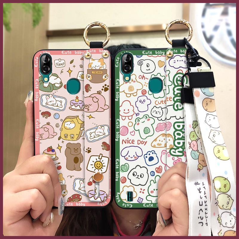 Kickstand Fashion Design Phone Case For Blackview A60 Pro Dirt-resistant Wrist Strap Anti-dust Shockproof Silicone Ring