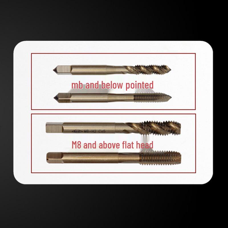 Cobalt Tapping & Threading Tools for Spiral Taps M3-M12, Stainless Steel