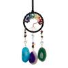 Chakra Tree Life Natural Raw Crystal Stones Crafts Handmade Polished Floral Pattern Fashion Trend Pendant Suncatcher Hanging Car