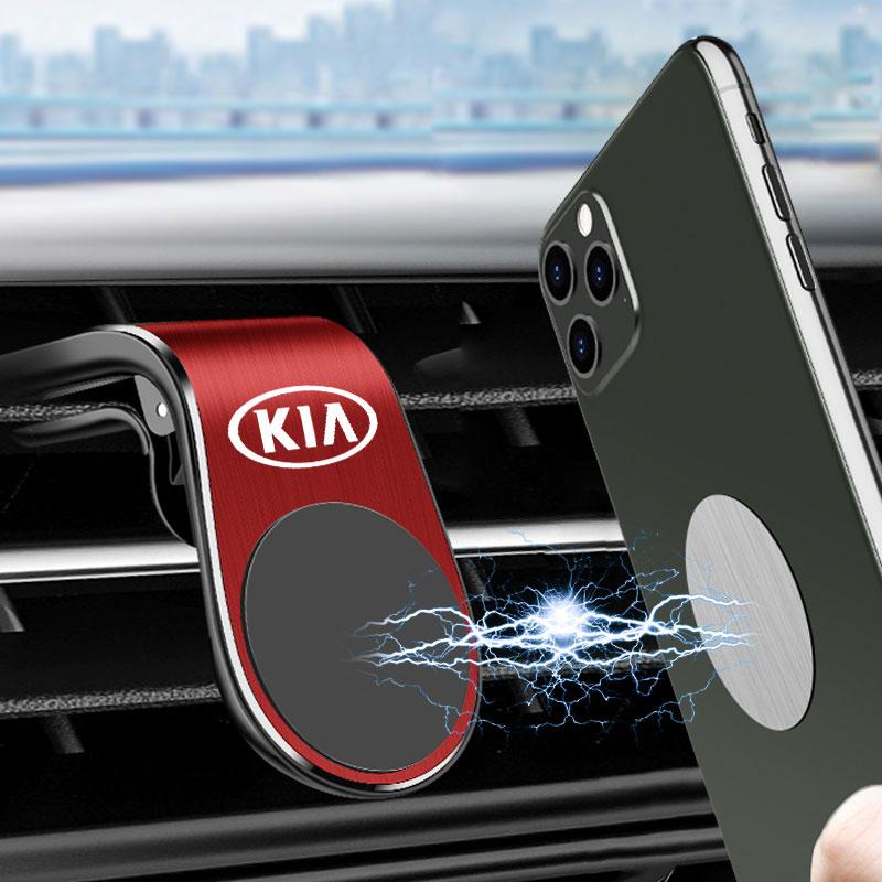 1 szt. Modny samochodowy magnetyczny uchwyt na telefon GPS w kształcie litery L, dedykowany do samochodu, emblemat dla KIA K5 K9 Sorento Ceed Sportage Carnival Stinger Forte Niro Cadenza