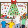 3D Christmas Tree Bulletin Board Decorations for Classroom Santa Claus Bulletin Board Merry Christmas Winter Paper Cutouts for Kids Xmas Party School