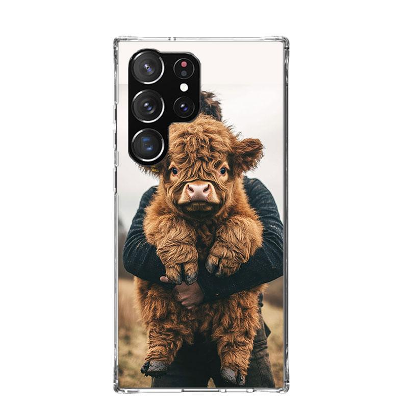 

Cute Highland Cow Phone Case For Samsung Galaxy S25 Edge S24 S23 S22 S21 FE S20 Ultra S10 Plus + Art Customized Coque Capa Galax Samsung S20 FE
