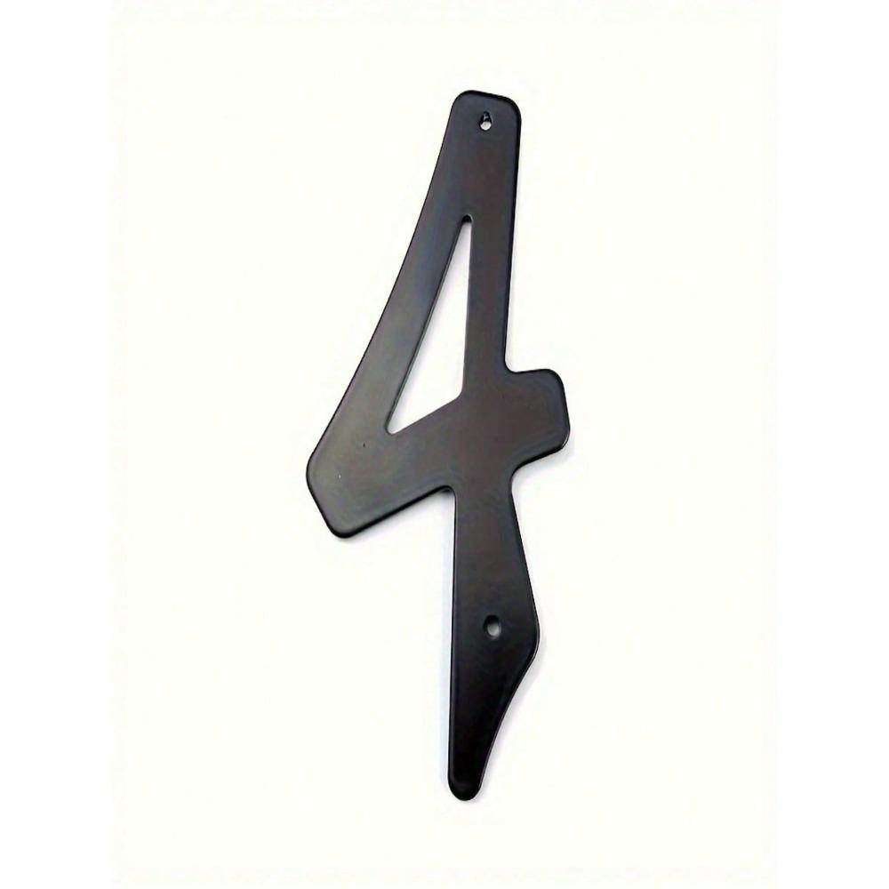 1pc 4 Inch Metal Number Sign Black Modern House Address Plaque Outdoor Door Entry Garden Wall Decor Home