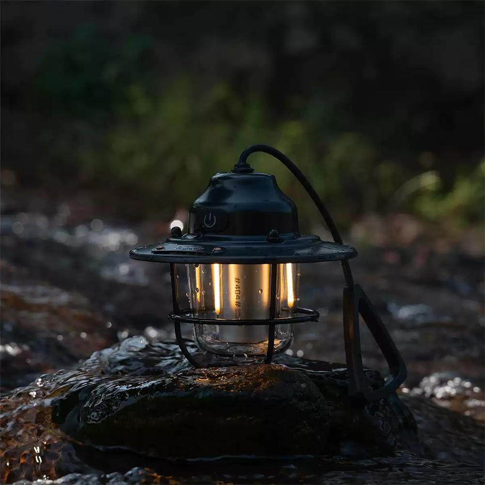 LED Retro Small Droplight USB Charging Portable Camping Lantern IPX4 Waterproof Camping Hanging Lamp for Camping Hiking Fishing