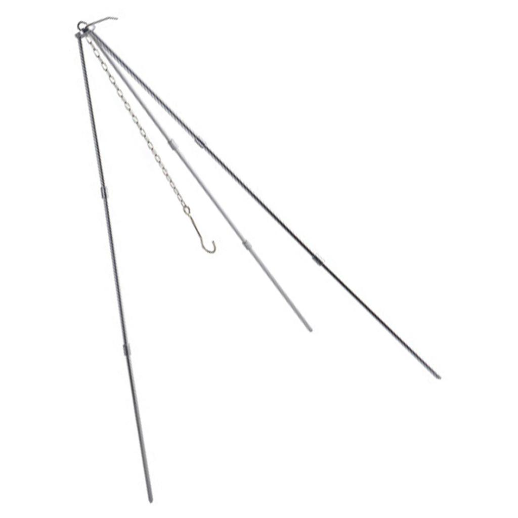 Cooking Tripod Foldable Campfire Tripod with Chain and Carrying Bag Aluminum Alloy for Outdoor