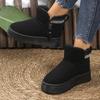 Women's Fur One-piece Non-slip Winter Booties Versatile Velvet Thickened Warm Cotton Shoes Snow Boots