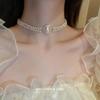 Collana a Clavicola con Nappa di Perle e Farfalla in Stile Coreano