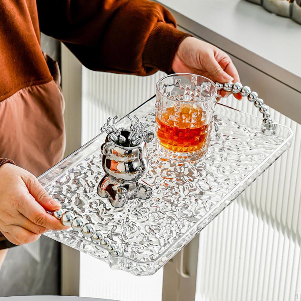 Rectangle Serving Tray Bathroom Vanity Organizer Platter Jewelry Storage