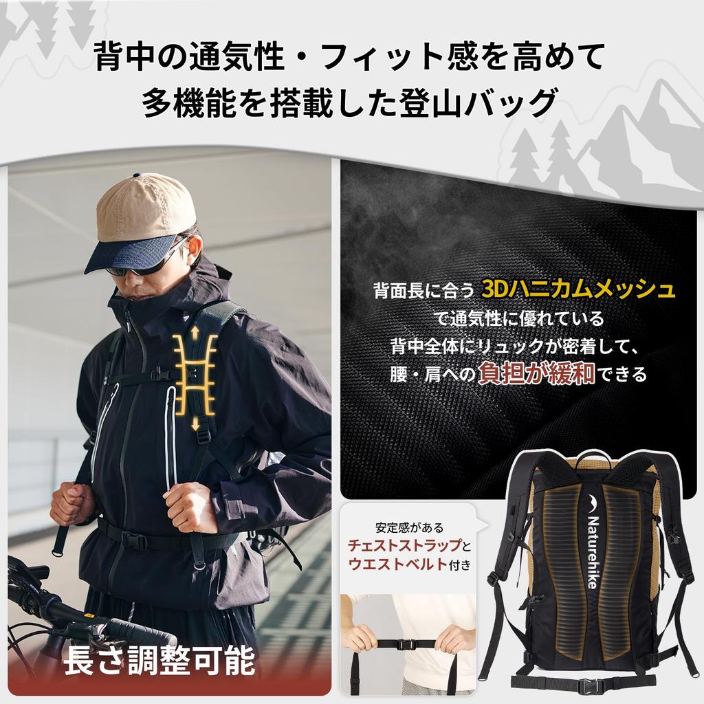 Official Shop Backpack Mountaineering Rucksack Hiking Bag Rucksack Outdoor Commuting Storage Water Repellent Disaster Prevention Lightweight High