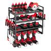 Power Tool Organizer Wall Mount, 4-Layer Storage Rack with 4 Drill Holders, Tools Holder and Storage Rack with Screwdriver Holder