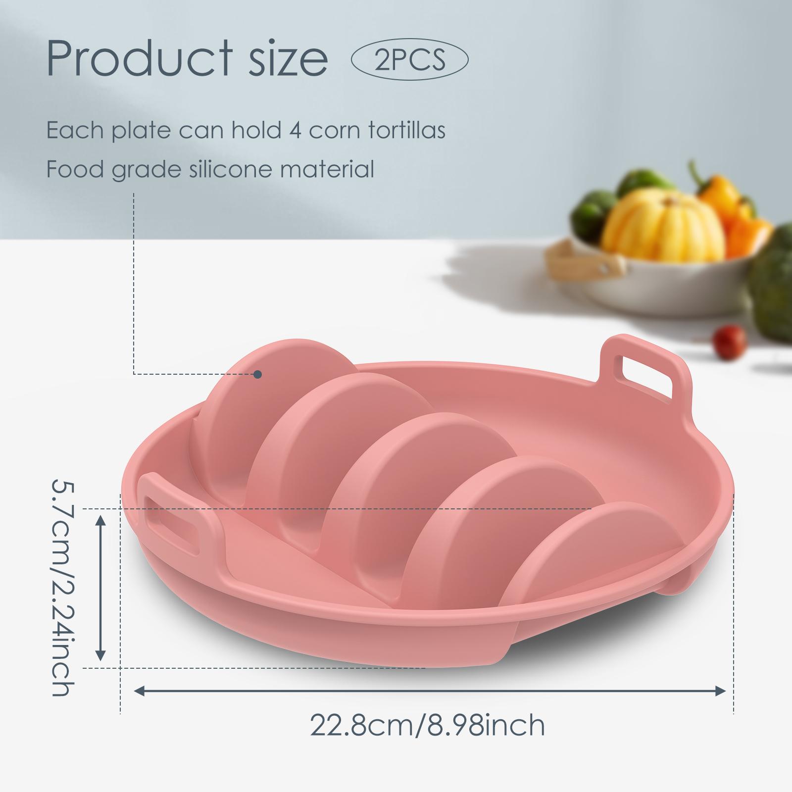 

3/2Pcs Taco Tray Holder Reusable Silicone Taco Plates Holder Snack Platter Mexican Pancake Rack Tortilla Stand for Party Picnic